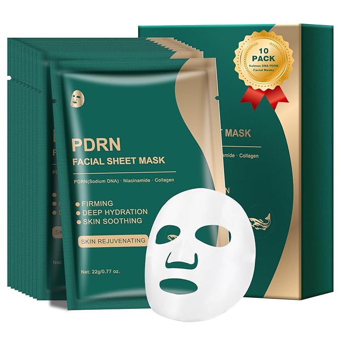 Salmon DNA PDRN Face Mask for Skin Rejuvenating Seekers: Fade Dehydration-Induced Fine Lines - with Centella/Hyaluronic Acid/Niacinamide/Collagen