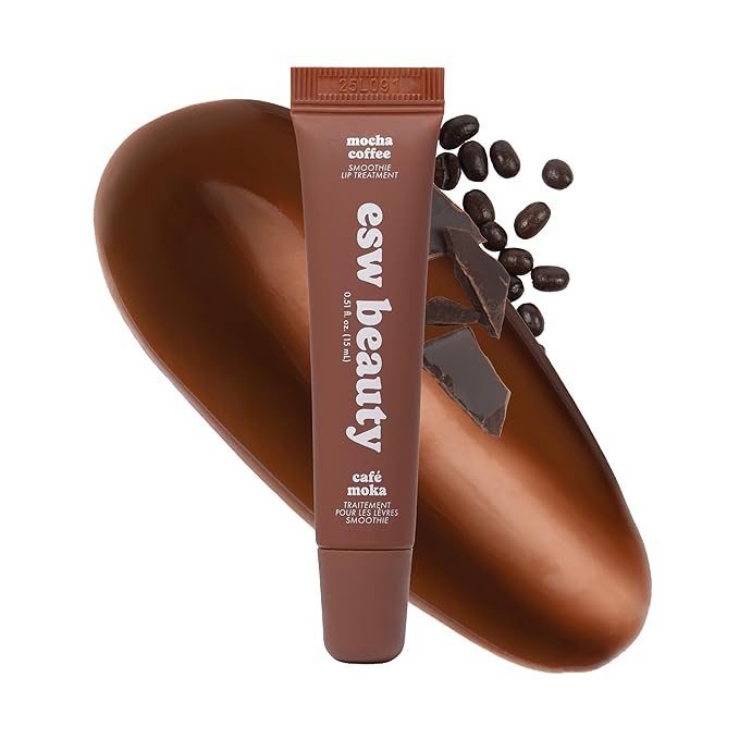 ESW Beauty Mocha Coffee Smoothie Lip Treatment – Rich Mocha & Fresh Coffee with Shea Butter & Peptides for Smoother, Softer Lips