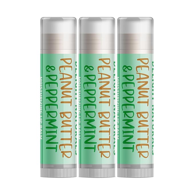 Delight Naturals Peanut Butter & Peppermint Lip Balm - Set of Three