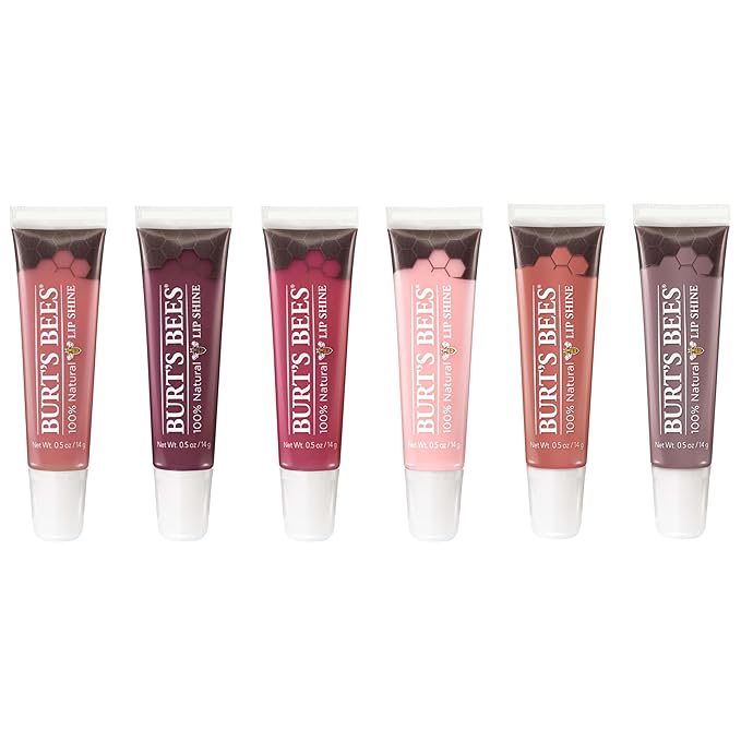 Lip Balm Stocking Stuffers, Burt's Bees Lip Shine Holiday Gift for Women, 100% Natural Makeup, Whisper