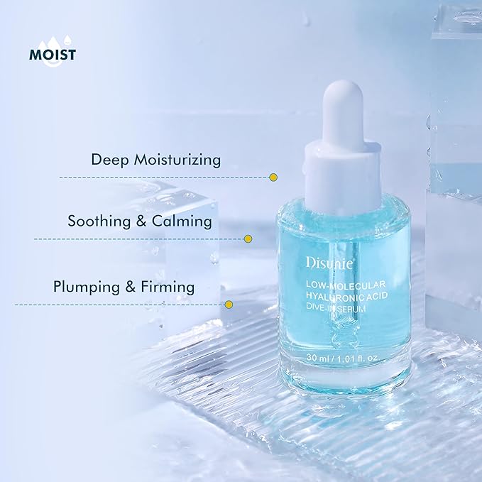 Low-Molecular Hyaluronic Acid Serum For Face, 1.01 FL.OZ / 30 ML Dive-In Serum, B5 + Glycerin + Saccharide Isomerate Deep Moisturizing & Multiple Water Locking, Suitable For Dry And Sensitive Skin