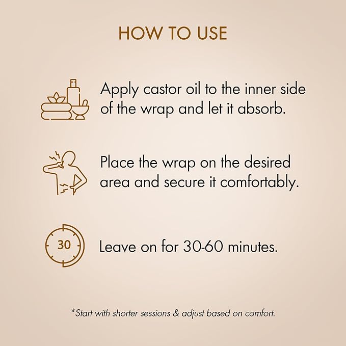 Majestic Pure Organic Castor Oil 8 Fl Oz with Reusable Wraps- 100% Pure and Natural- Cold Pressed & Hexane Free Natural Hair Growth Oil for Eyelashes, Eyebrows, Skin, Body, Face, Nails & Scalp