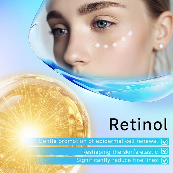 Retinol Eye Cream - Eye Cream for Dark Circles, Puffiness, Anti Aging, with Peptides, Caffeine, Hyaluronic Acid, Reduces Bags, Dark Circles Under Eye Treatment, Smooths Wrinkles & Fine Lines, 1 fl. oz