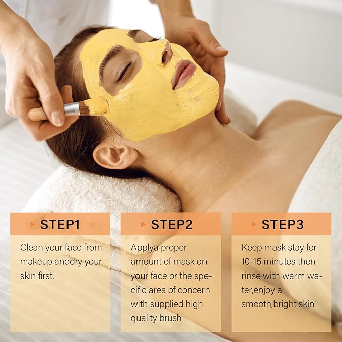 RIHAKO Valentine 's Day Gift for Women Turmeric Vitamin C Clay Mask Skincare| Deep Cleansing Facial Clay Mask for Dark Spots, Dull Skin, Refining Pores and Controlling Oil,Dark Spot Remover for Face