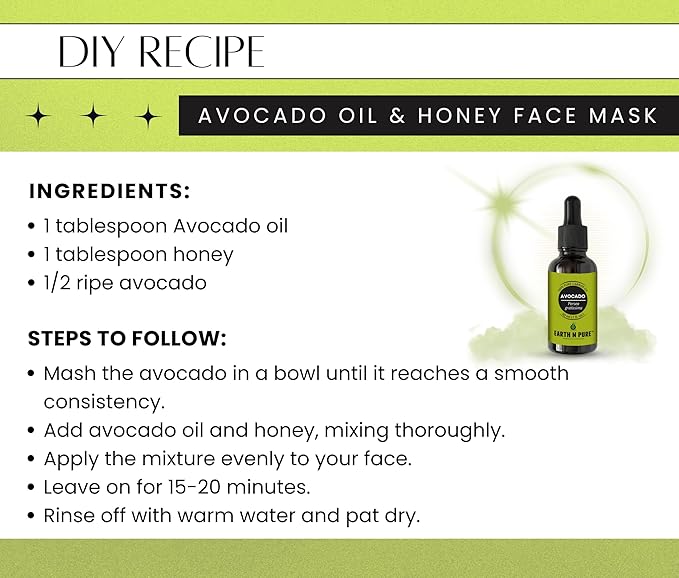 Earth N Pure Avocado Oil Cold Pressed, Natural and Therapeutic Grade for Hair and Skin - 50 ml