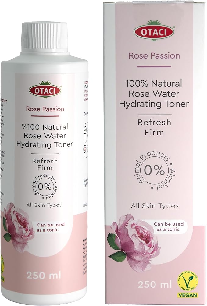 OTACI Rose Passion 100% Natural Rose Water Hydrating Toner, Facial Skin Moisturizer Hydrating Natural Cleanser (250ml)