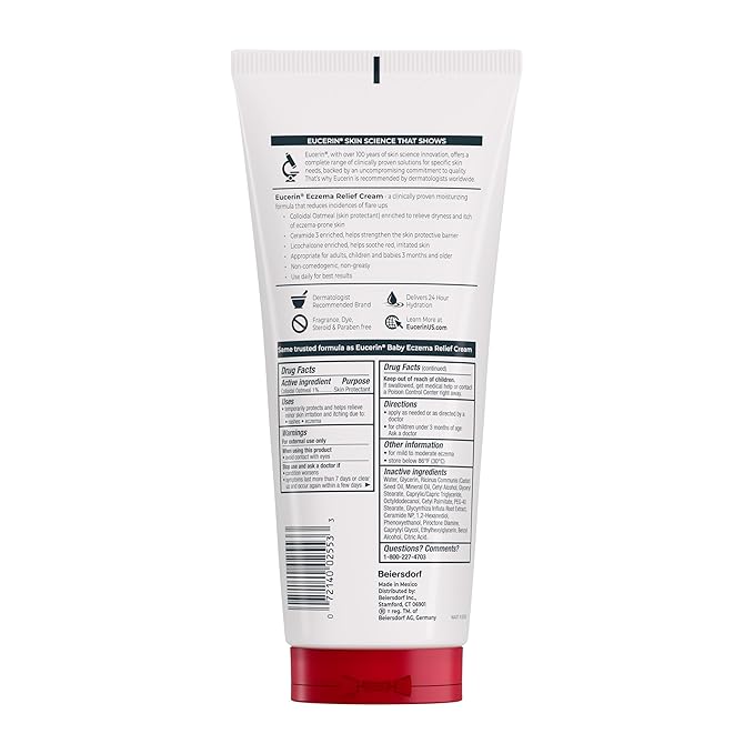 Eucerin Eczema Relief Body Cream, Eczema Cream with Colloidal Oatmeal, Ceramide-3 and Licorice Root Extract, 14 Oz Tube