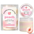 Peach Whipped Body Butter for Peach Scent Whipped Body Butter for Women, Shea Body Moisturizer for Dry Skin, Gentle Hydration with Long Lasting Moisture-3.4 floz+6.8 floz
