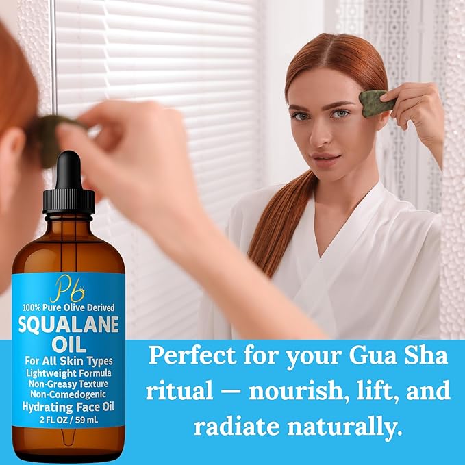 Pomberries Squalane Oil – 100% Plant-Derived, Lightweight & Fast-Absorbing, Squalane Oil for Face, Anti-Aging, Dry Skin, Hair & Body | Non-Greasy, Non-Comedogenic Moisturizer | 2 fl oz