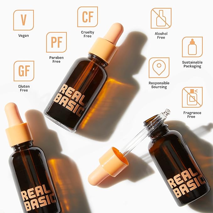 Real Basic Skin Serum for Dark Spots with Arbutin, Hyaluronic Acid & Vegan Probiotic Kombucha 1 oz. - Arbutin Serum and Hyaluronic Acid Serum for Face