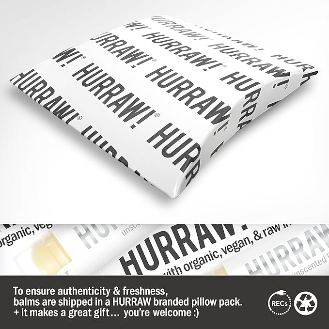Hurraw! Unscented Lip Balm, 2 Pack: Organic, Certified Vegan, Cruelty and Gluten Free. Non-GMO, 100% Natural Ingredients. Bee, Shea, Soy and Palm Free. Made in USA