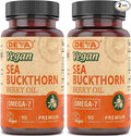 DEVA Vegan Sea Buckthorn Oil Capsules 2-Pack, Omega-7 Fatty Acids, Non-GMO, 90 Count Ea