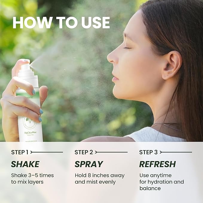 HyCicaMue Green Face Mist | Ultra-Fine Face Spray for Instant Calming & Moisturizing | Cica, Peptide, Ceramide, Hyaluronic Acid | Reduce Excess Sebum & Soothe Irritated Skin | Korean Skin Care