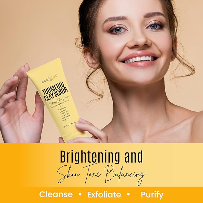 Turmeric Clay Scrub – Exfoliate, Brighten, and Refresh Your Skin with Turmeric. Achieve a Smooth, Radiant Complexion by Removing Dead Skin Cells and Impurities for a Natural Glow 5.07 Fl oz.