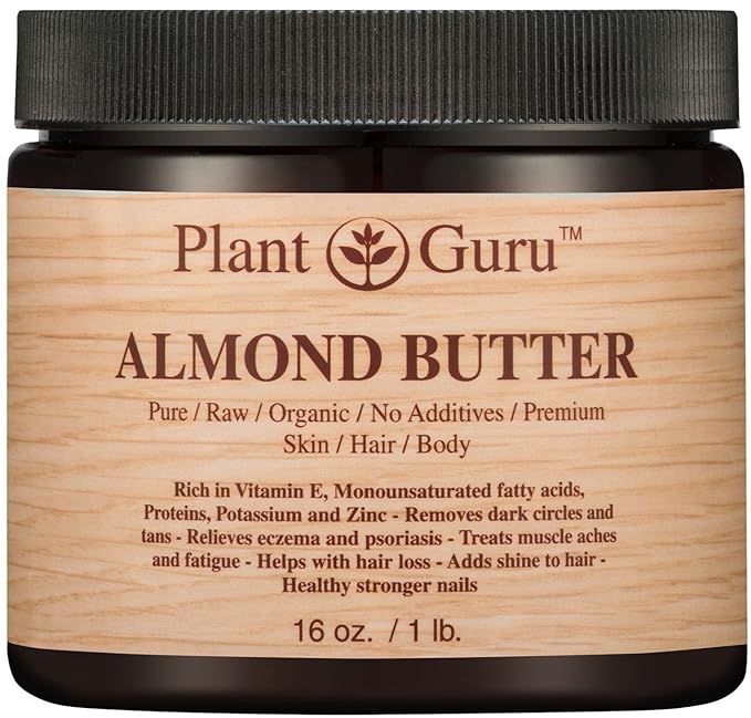 Almond Body Butter 16 oz 100% Pure Raw Fresh Natural Cold Pressed. Skin, Hair, Nail Moisturizer, For DIY Creams, Lip Balms, Lotions and Soap Making