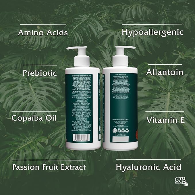 678Brazil Sensitive Skin Moisturizer - Supports the Skin’s Protective Barrier - Copaiba, Passion Fruit, Hyaluronic Acid - 17.63 Oz