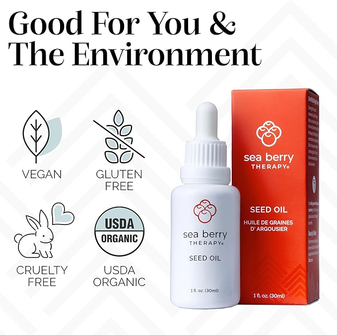 sibu Premium Himalayan Sea Buckthorn Seed Oil, USDA Organic (30ml) – Amazing for Sensitive Skin, Breakouts, & Irritation