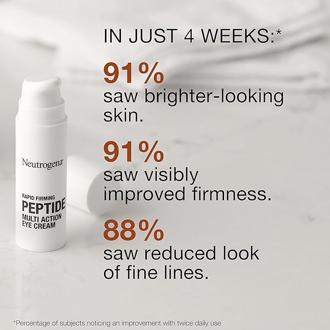 Neutrogena Rapid Firming Peptide Eye Cream: Depuffing, Brightening, Hydrating, Fragrance-Free, 0.5 fl. oz