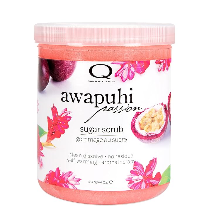Qtica Sugar Scrub - Awapuhi Passion, 7 oz (44 oz), Exfoliating and Serum Conditioning for Sensitive Skin, Body, Feet, Hands