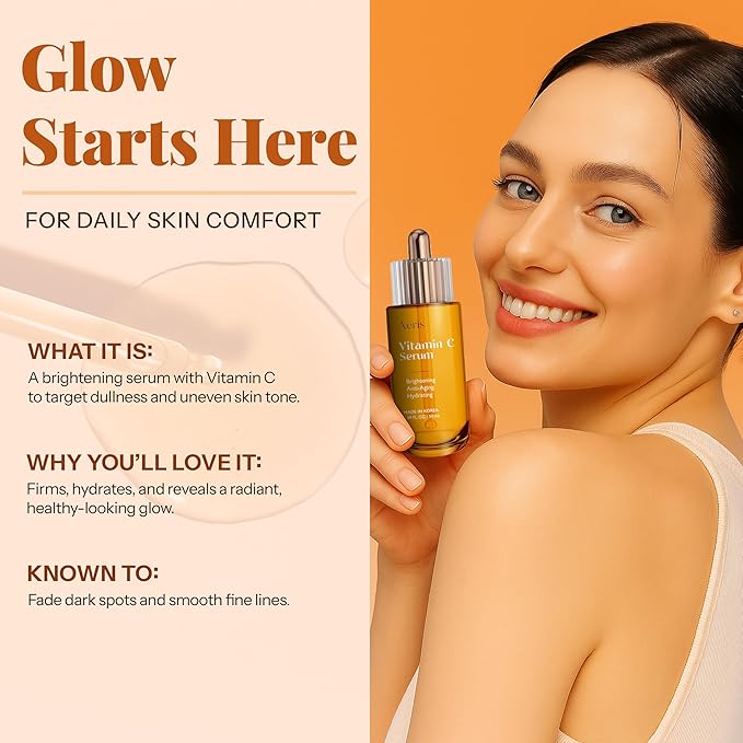 Aeris Vitamin C Face Serum – Hydrating & Revitalizing Formula For Dark Spots, Uneven Tone & Fine Lines – Dermatologist Tested, Anti-Aging, Korean Skin Care – Clean Beauty, Cruelty-Free – 1.69 Fl Oz