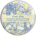 Greenwich Bay Trading Co. Scented Botanic Body Butter - Luxurious Hydration with Shea & Cocoa Butter, Enriched with Vitamin E - 8 Ounce Tub (8 oz., Fresh Milk)