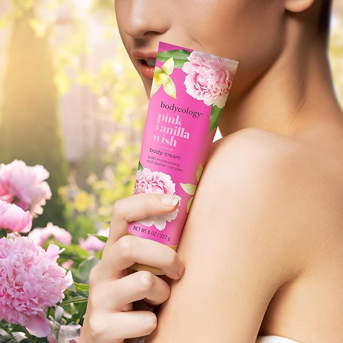 Bodycology Shea Butter Body Cream, Pink Vanilla Wish, 8 oz (Pack of 2)