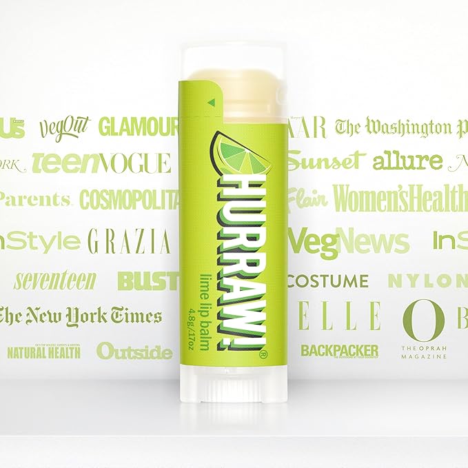 Hurraw! Lime Lip Balm: Organic, Certified Vegan, Cruelty and Gluten Free. Non-GMO, 100% Natural Ingredients. Bee, Shea, Soy and Palm Free. Made in USA
