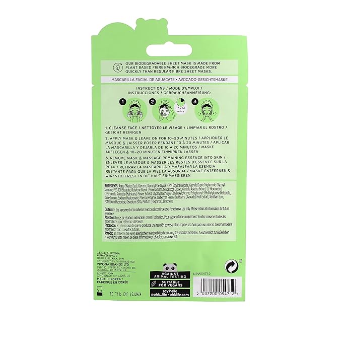 Sheet Mask - Avocado by Oh K! for Unisex - 1 Pc Mask