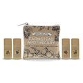 Farmstead Apothecary Lip Balm Gift Set with Pouch - Reusable Pouch Includes 4 -.2 oz Lip Balms - Boysenberry Vanilla, Fig & Honey, Pear & Almond , Apricot ,1 each. 100 % Natural, 99% Organic
