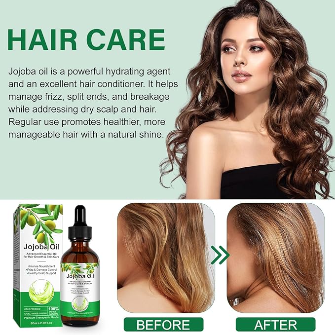 Non-Greasy Jojoba Oil – Lightweight Summer Face Oil, Perfect for Facial Tools, Helps Skin Look Smooth & Balanced – Fast Absorbing |Base Carrier Oil-2.0 Fl Oz