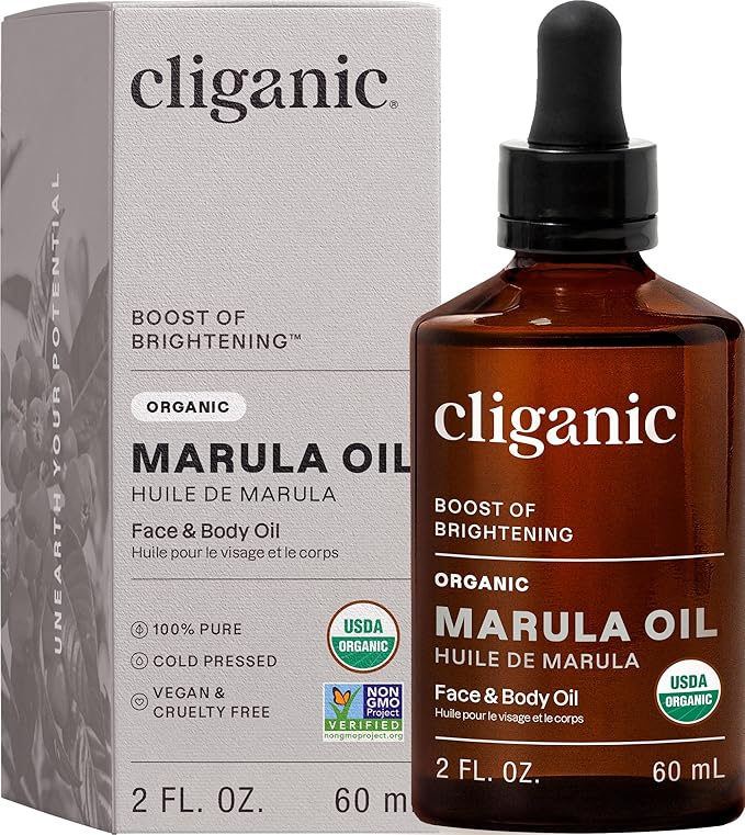 Cliganic Organic Marula Oil, 2oz - 100% Pure - For Face & Hair | Natural Cold Pressed Unrefined