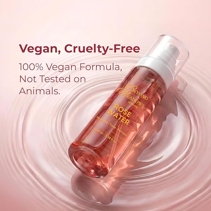 Rose Water Spray for Face & Hair - Made with Rose Hydrosol & Glycerin, Hydrating & Refreshing Facial Mist to Set Makeup, Support Double Cleansing & Help Balance Skin’s pH (3.38 fl oz)