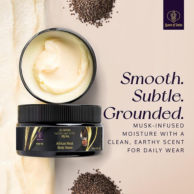 African Shea Butter Raw Organic Shea Butter for Skin 2 Oz African Musk – USDA Organic Certified All-Natural Moisturizer for Face, Hair and Body Care, Suitable for All Skin Types