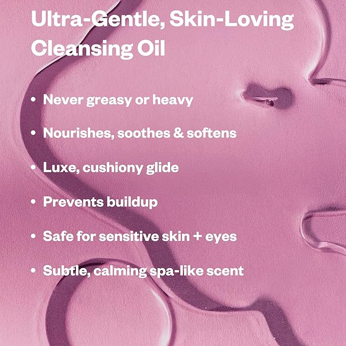 Kosas Plump + Juicy Cushiony Calm Botanical Cleansing Oil – Hydrating Makeup Remover for Sensitive Skin, Non-Greasy Oil Cleanser with Ceramides & Squalane for Soft, Soothed Skin