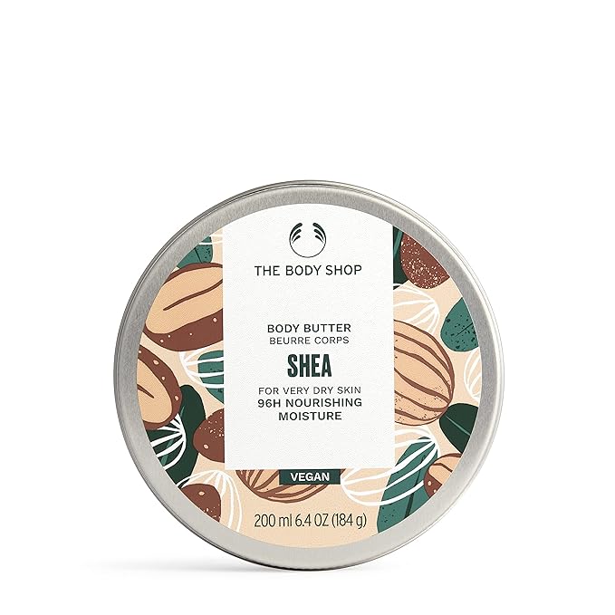 The Body Shop Shea Body Butter Bundle - Hydrating & Moisturizing Skincare for Very Dry Skin - Vegan - 12.9 oz & 6.4 oz