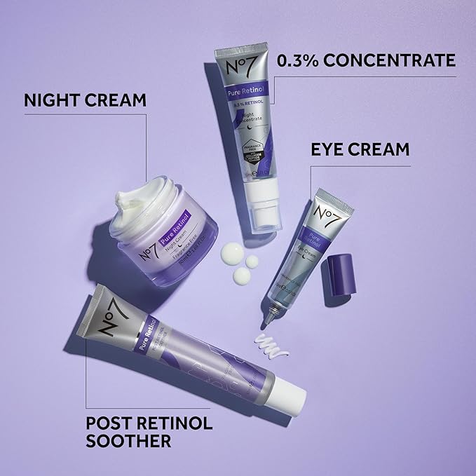 No7 Pure Retinol Eye Cream - Under Eye Cream for Wrinkles, Fine Lines & Puffiness with 0.5% Retinol - Infused with Shea Butter to Smooth and Hydrate Skin (0.5 Oz)