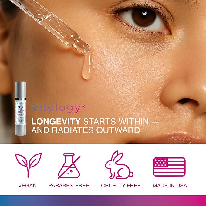 NMN + Resveratrol Face Serum – Cellular Renewal & Anti-Aging Formula with Hyaluronic Acid, Aloe & Ginseng – Boost NAD⁺, Hydrate, Firm & Revitalize Skin for Youthful Radiance – 1.7 fl oz
