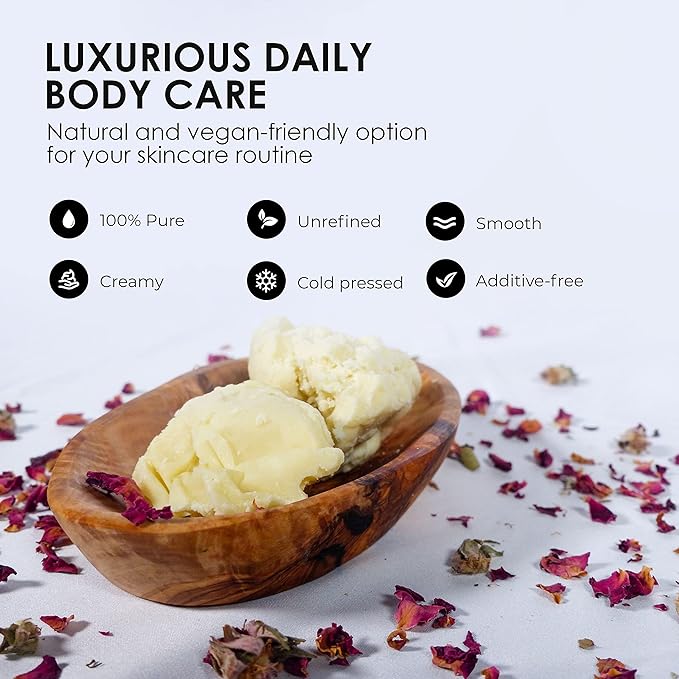Unrefined Ivory Shea Butter - 1LB (16oz) Block, 100% Pure Raw Shea Butter