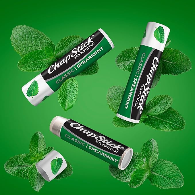 ChapStick Classic Spearmint Lip Balm Tubes, Moisturizing ChapStick for Lip Care, 0.15 Oz