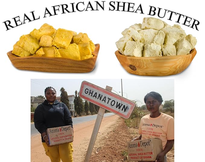 Raw African Shea Butter 32 oz. Container Yellow/GoldGrade A 100% Pure Natural Unrefined Fresh Moisturizing. Ideal for Dry and Cracked Skin. Can be use in Body, Hair and Face. (2 PACK)