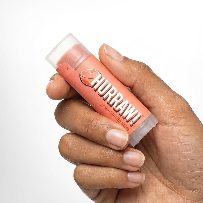 Hurraw! Grapefruit, Mint, Black Cherry Tinted Lip Balms, 3 Pack Bundle: Organic, Certified Vegan, Cruelty and Gluten Free. Non-GMO, 100% Natural. Bee, Shea, Soy & Palm Free. Made in USA