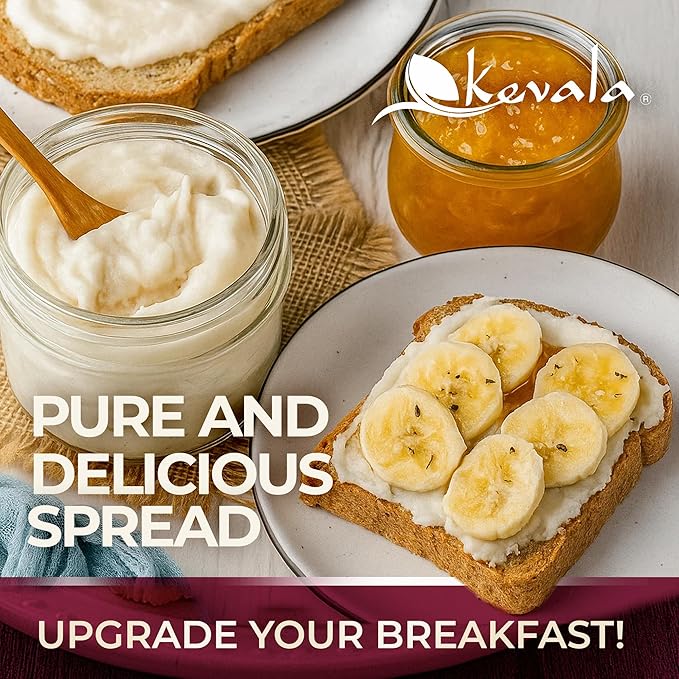 Kevala Organic Coconut Butter - Natural Plant-Based Sandwich Spread, Made in USA, Spreadable Coconut Cream for Daily Baking and Cooking, Nutritious Addition to Snacks and Breakfasts, 2 lb