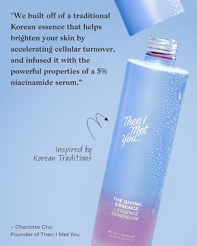 Then I Met You The Giving Essence, Vegan, Cruelty-Free Korean Skincare with 5% Niacinamide, Fermented Galactomyces, Red Algae & Berries for Brightening & Hydration, Suitable for All Skin Types, 5.07oz