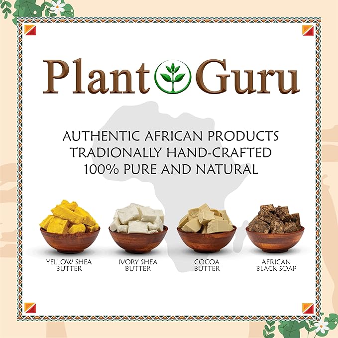 Plant Guru Raw African Shea Butter 32 oz. / 2 lbs. Jar Bulk 100% Pure Natural Unrefined IVORY - Ideal Moisturizer For Dry Skin, Body, Face And Hair Growth. Great For DIY Soap and Lip balm Making.