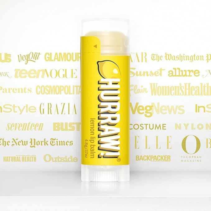 Hurraw! Lemon Lip Balm: Organic, Certified Vegan, Cruelty and Gluten Free. Non-GMO, 100% Natural Ingredients. Bee, Shea, Soy and Palm Free. Made in USA