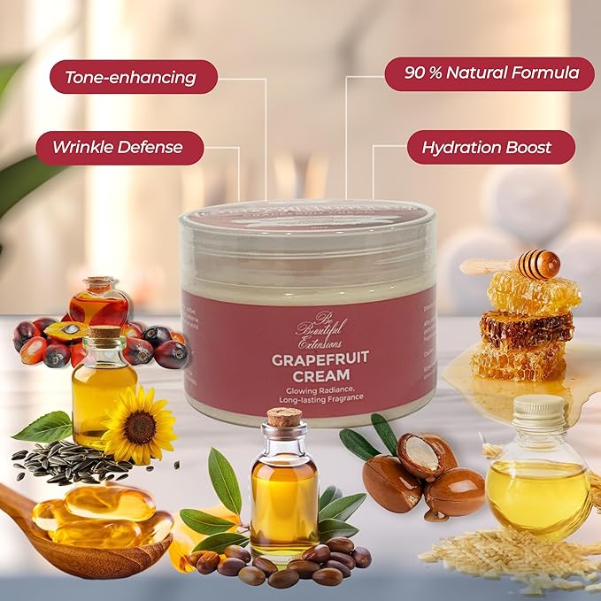 body butter grapefruit scent long -lasting fragrance,hydrate skin jojoba oil and more 8oz