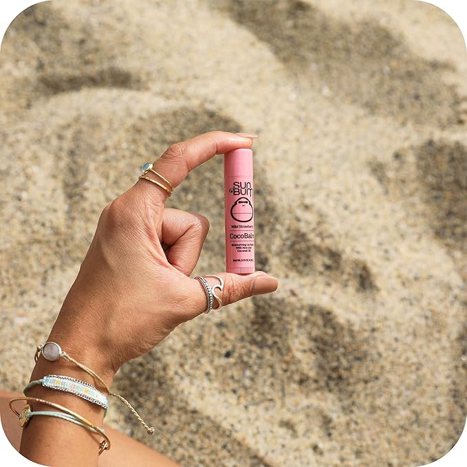Sun Bum Cocobalm Wild Strawberry - Hydrating Lip Balm with Coconut Oil and Aloe Vera - 0.15 oz Stick (Pack of 2)