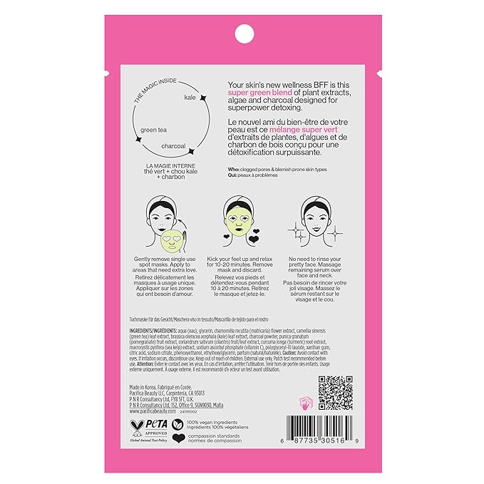 Pacifica, Super Green Detox Facial Mask, 0.68 Fl Oz