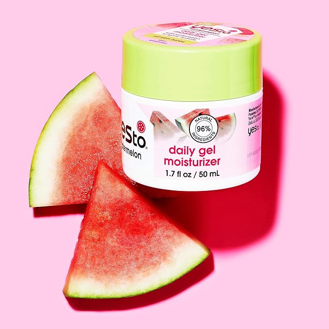 Yes To Watermelon Daily Gel Moisturizer, Plumping Moisturizer That Improves Texture & Refreshes Your Skin, With Antioxidants, Sodium Hyaluronate & Vitamin C, Natural, Vegan & Cruelty Free, 1.7 Fl Oz