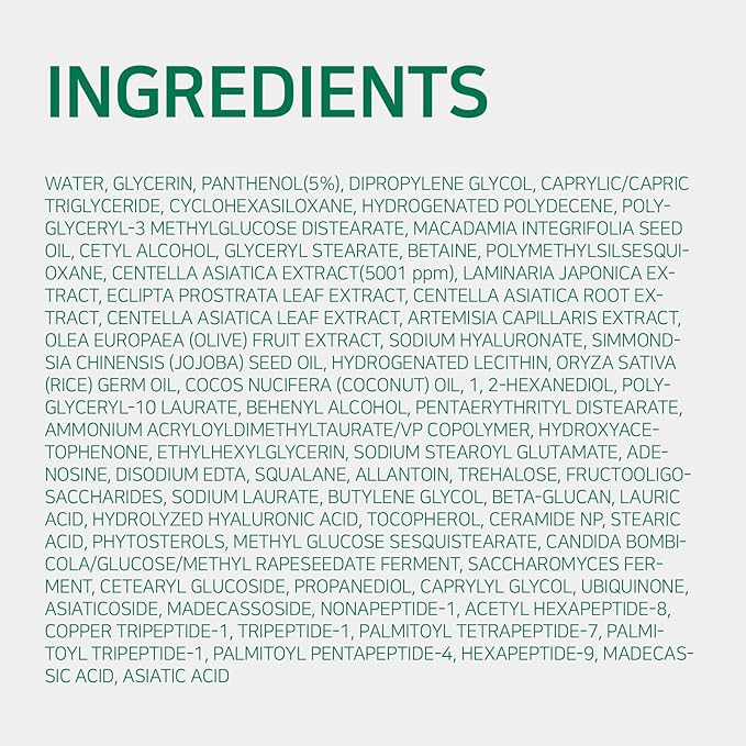 Centella B5 Calming Barrier Cream, Lightweight Non-Greasy Face Moisturizer for Sensitive Skin with Panthenol, Centella & 8-Peptide Complex, Fragrance-Free Korean Skincare, 1.85 fl oz (55ml)